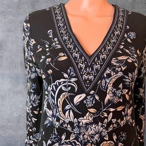 Dress: White House Black Market Shift Dress. Boho Floral Print.